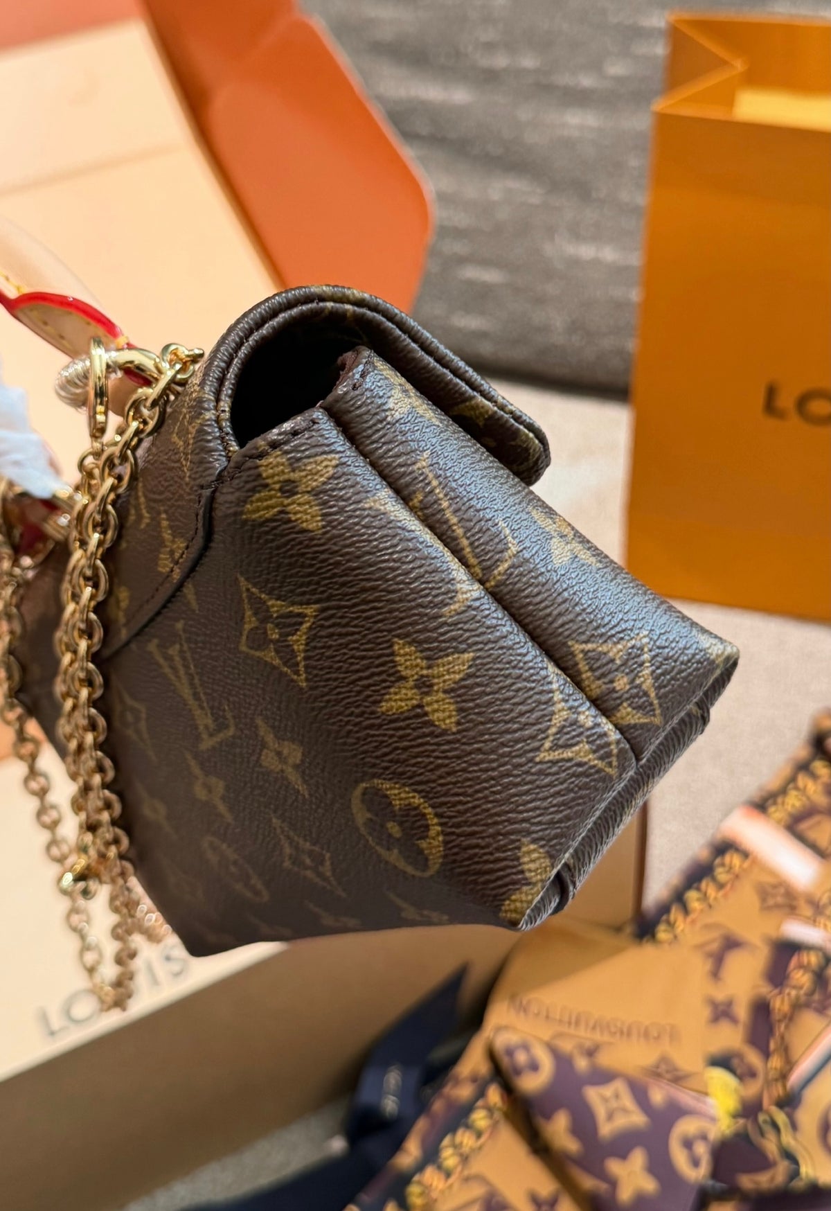 Cuero | Signature Monogram Mini Chain Crossbody Bag - Brown Monogram