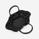 Demellier The Midi New York Black small Grain Ecru Stitching