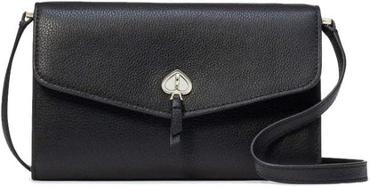 Cuero | Original Kate Spade Marti Leather Flap Wallet Crossbody Black