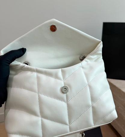 Cuero | Quilted Envelope Chain Shoulder Bag - White
