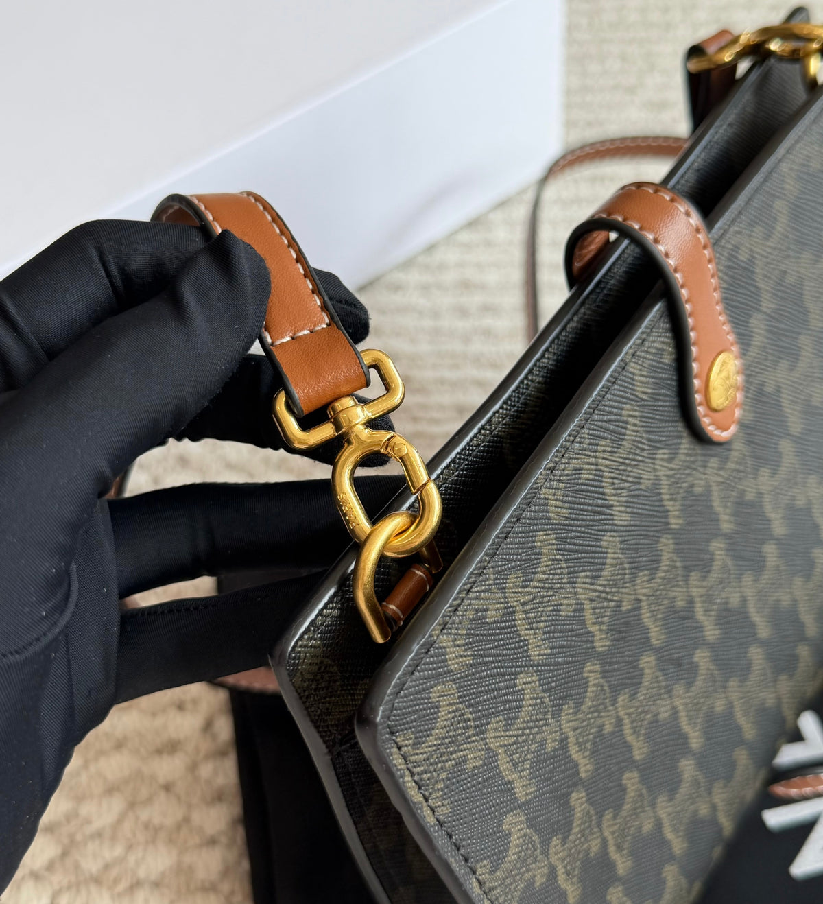 Cuero | Signature Monogram Flap Crossbody Bag - Espresso Monogram