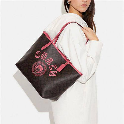 Cuero | City Tote In Signature Canvas With Varsity Motif