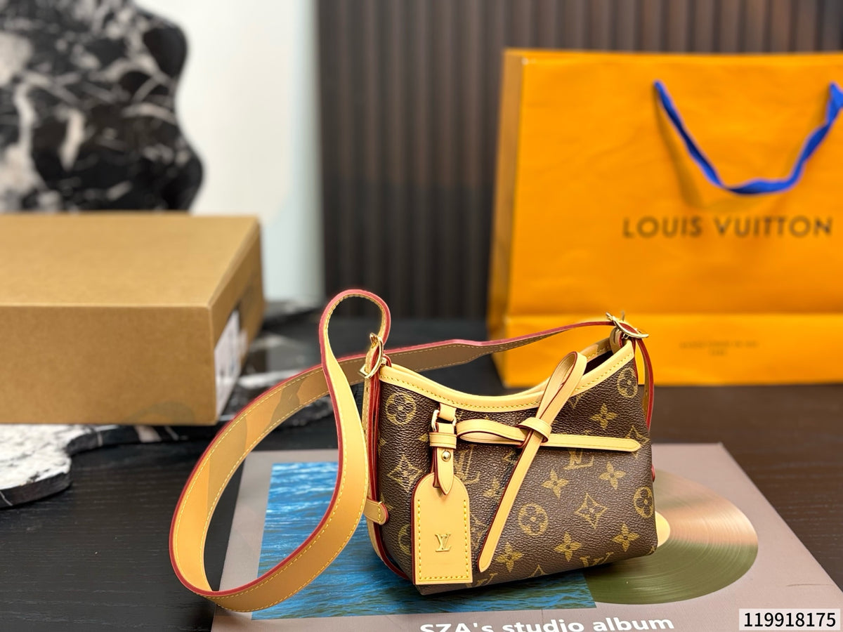 Cuero | Signature Monogram Mini Bow Crossbody Bag - Brown Monogram