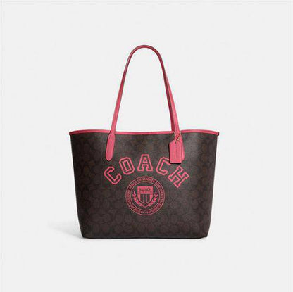 Cuero | City Tote In Signature Canvas With Varsity Motif