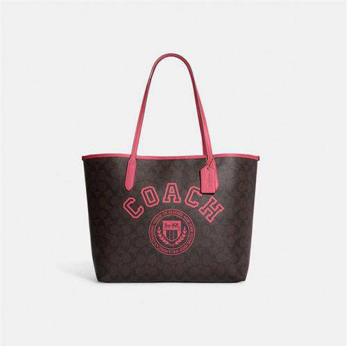 Cuero | City Tote In Signature Canvas With Varsity Motif