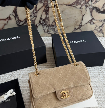 Cuero | Quilted Suede Flap Bag