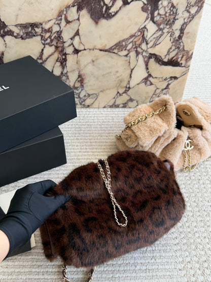 Cuero | Plush Faux Fur Drawstring Shoulder Bag