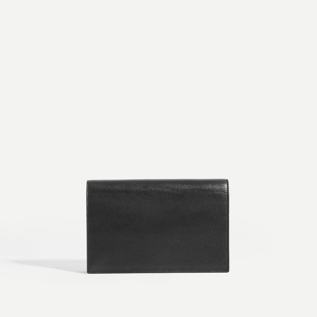 Cuero | Small Kate Tassel Chain Wallet in Black