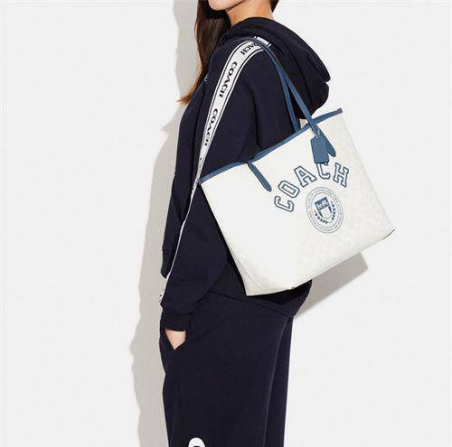 Cuero | City Tote In Signature Canvas With Varsity Motif
