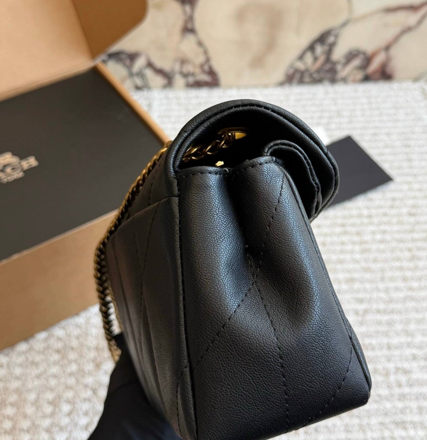 Cuero | Tabby Quilted Shoulder Bag With Chain