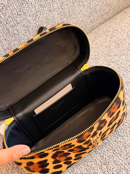 Cuero | Leopard Print Top Handle Vanity Bag
