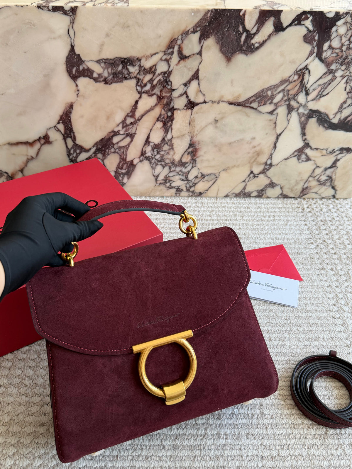 Cuero | Suede Top Handle Bag
