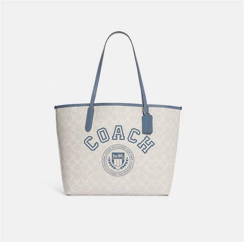 Cuero | City Tote In Signature Canvas With Varsity Motif