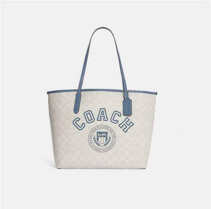 Cuero | City Tote In Signature Canvas With Varsity Motif