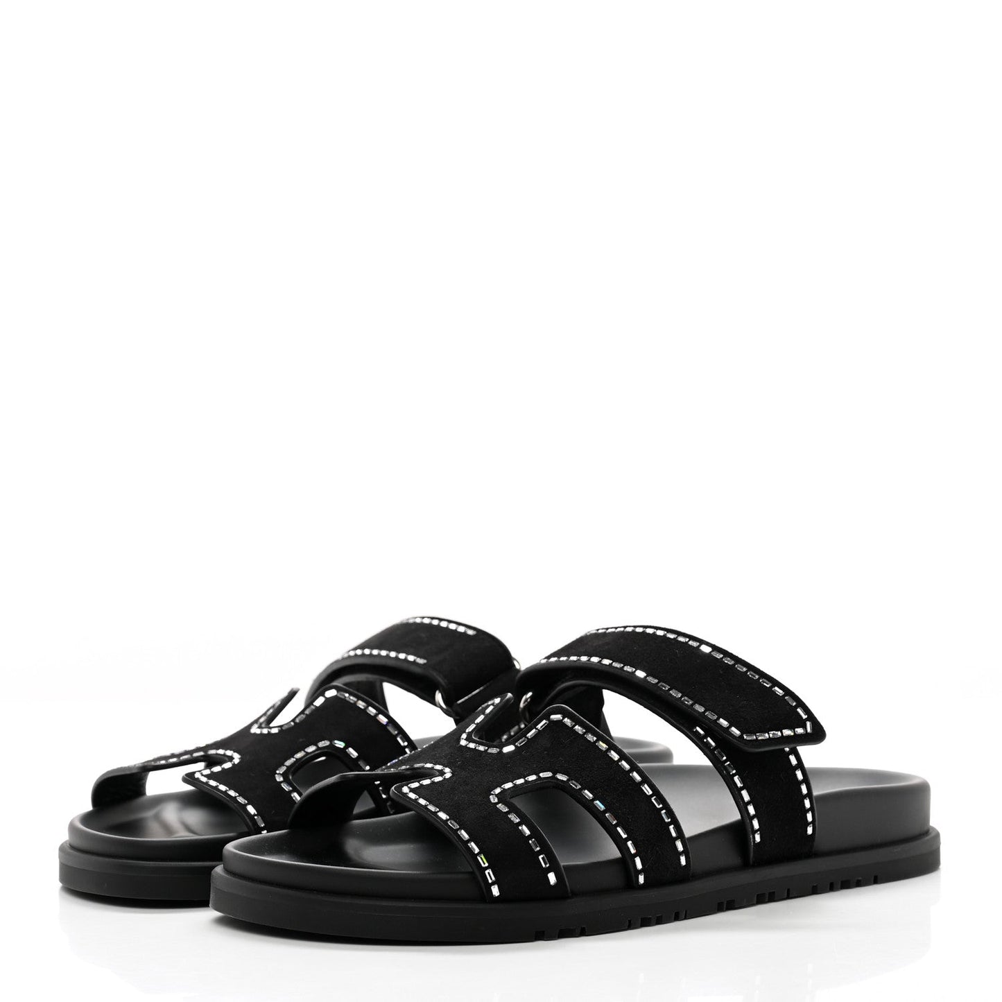 Cuero | Suede Crystal Chypre Sandals