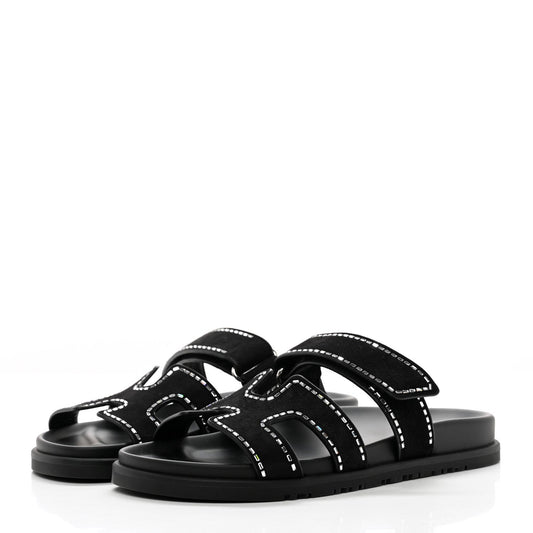Cuero | Suede Crystal Chypre Sandals