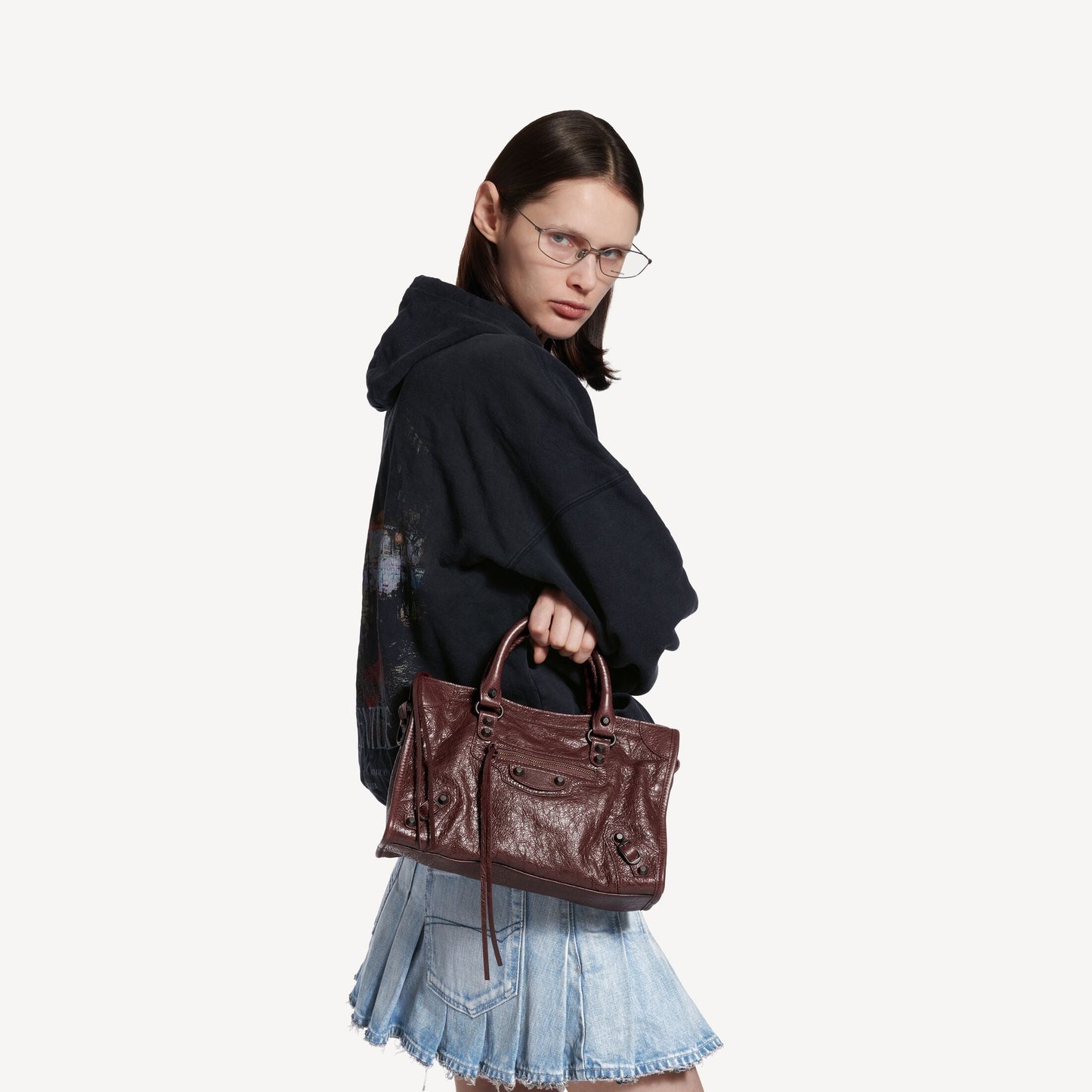 Cuero | WOMEN'S LE CITY BAG SMALL IN DARK BURGUNDY