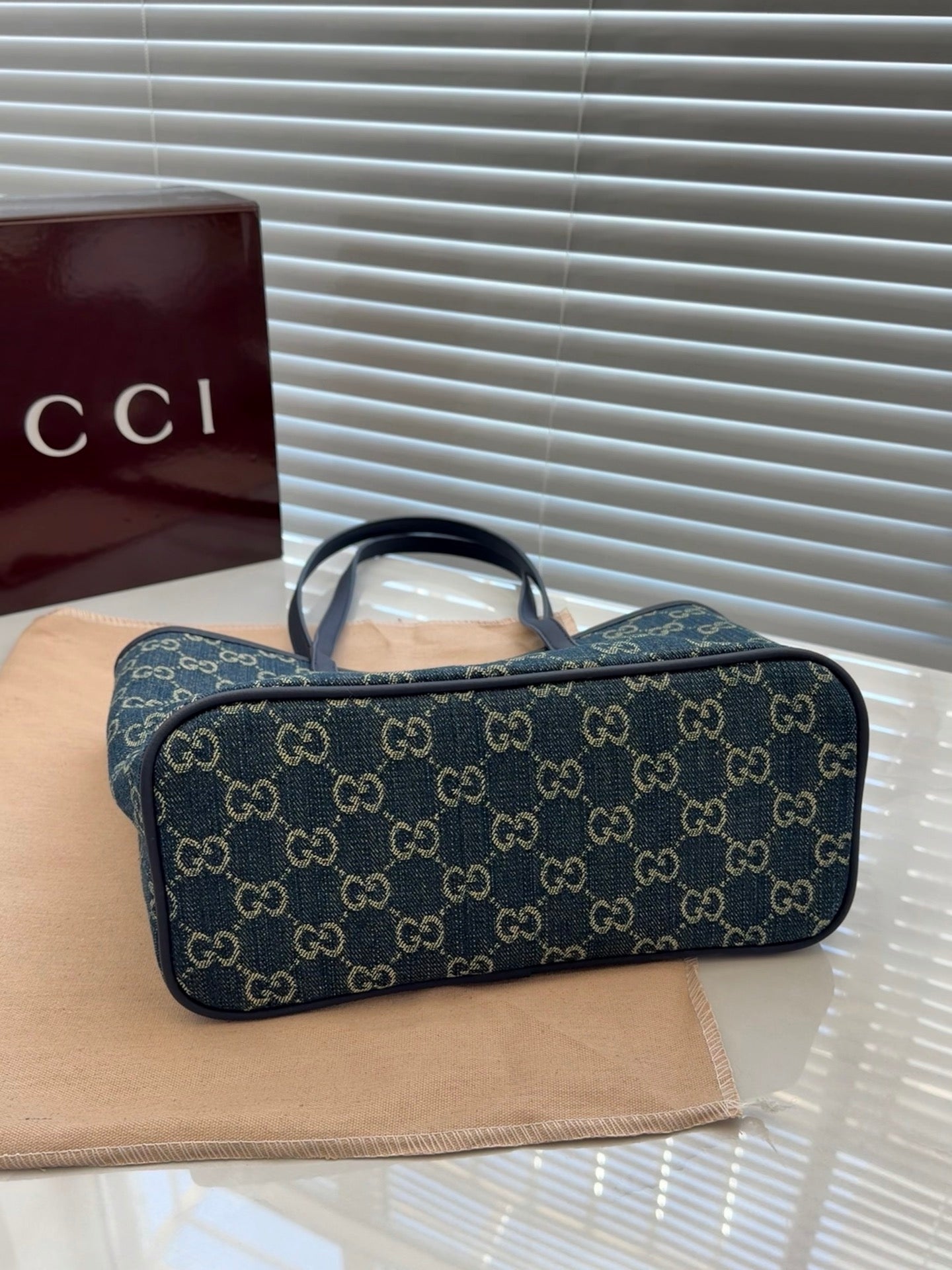 Cuero | Monogram Denim Shoulder Tote