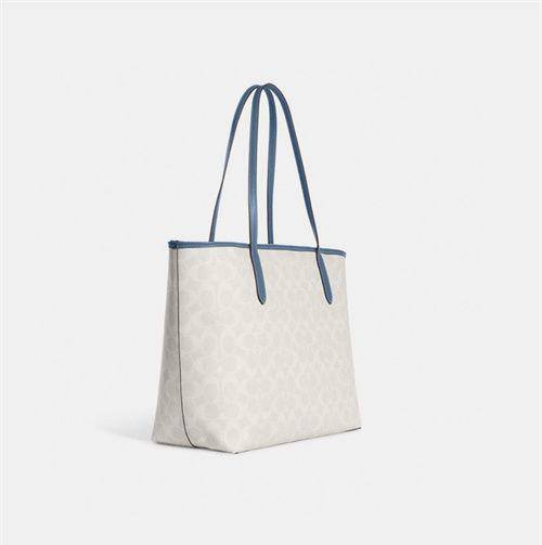 Cuero | City Tote In Signature Canvas With Varsity Motif