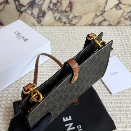 Cuero | Signature Monogram Flap Crossbody Bag - Espresso Monogram