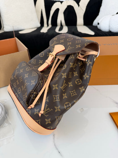 Cuero | Signature Monogram Drawstring Backpack - Brown Monogram