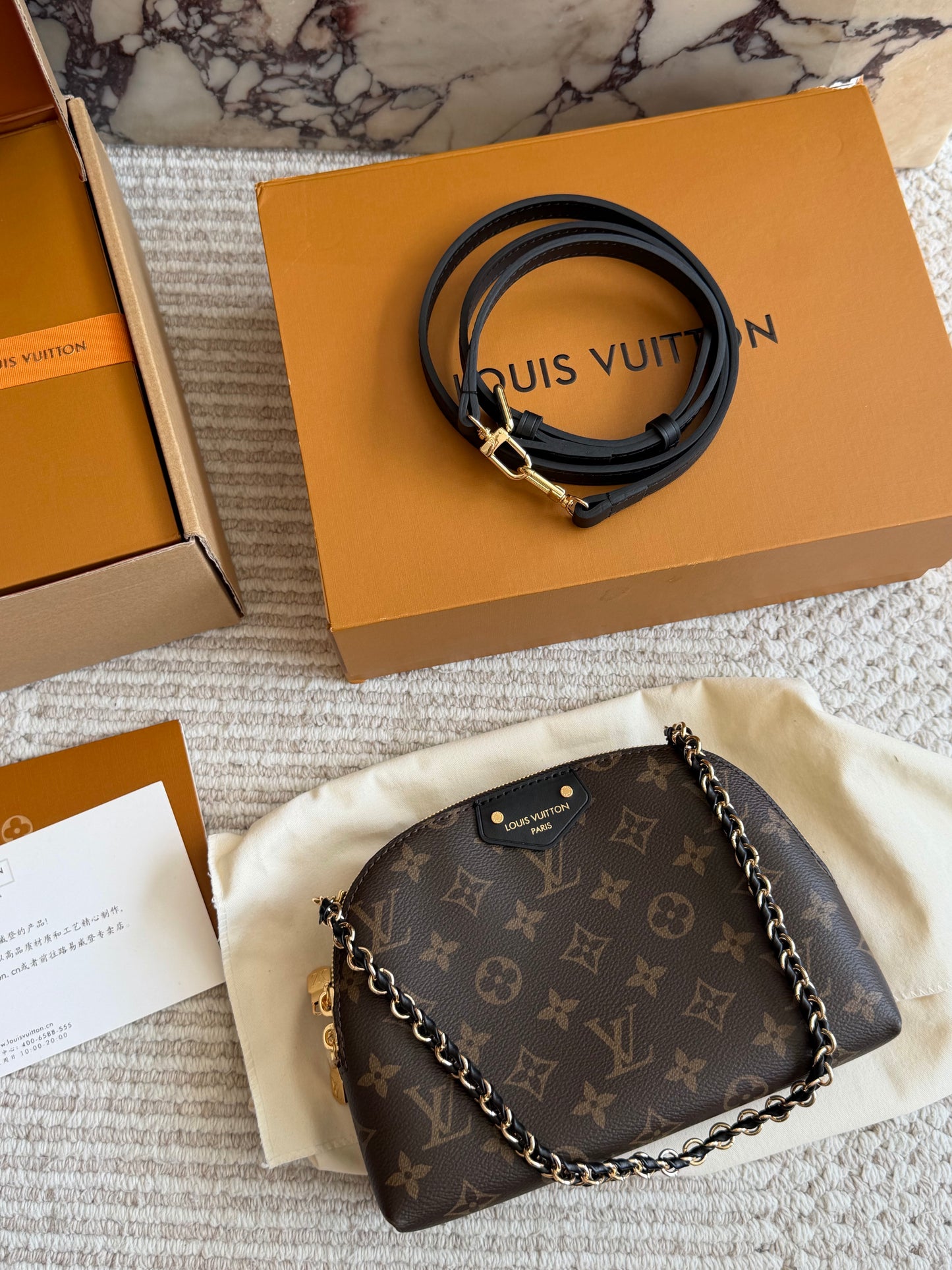 Cuero | Monogram Dome Crossbody Bag Brown