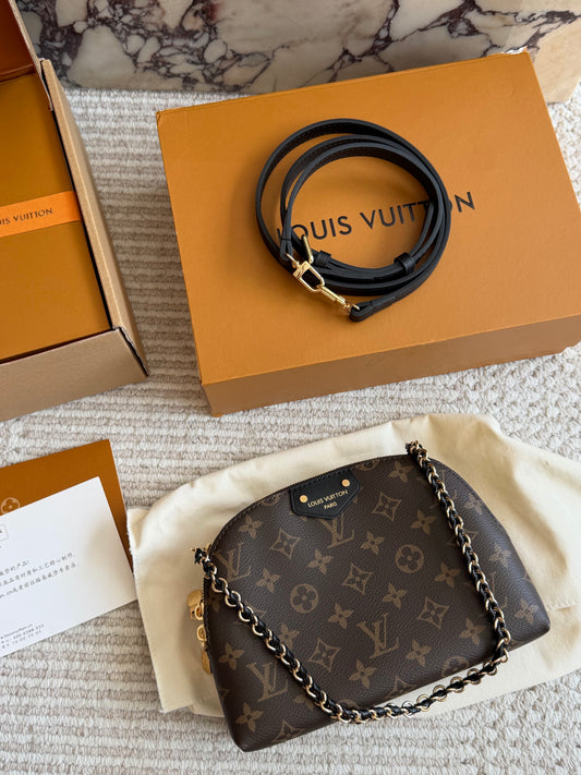 Cuero | Monogram Dome Crossbody Bag Brown