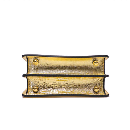 Cuero | Peekaboo Gold Leather Bag