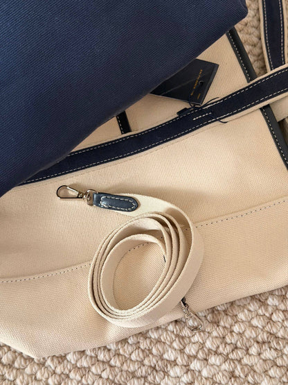 Cuero | Ralph Lauren Cotton Canvas Mini Shopper Tote in Natural