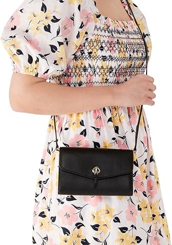 Cuero | Original Kate Spade Marti Leather Flap Wallet Crossbody Black