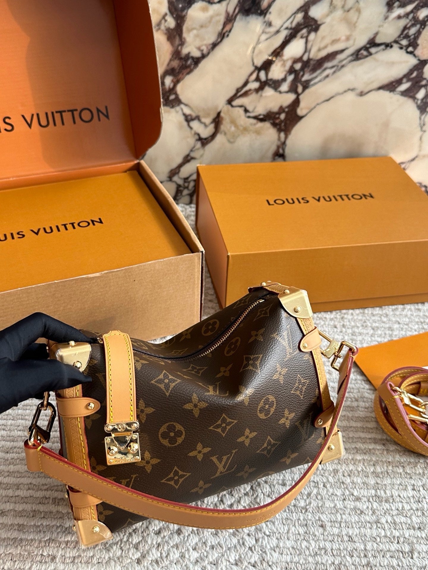 Cuero | Monogram Trunk Shoulder Bag