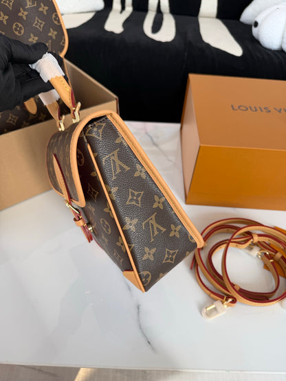 Cuero | Signature Monogram Buckle Top Handle Bag - Brown Monogram