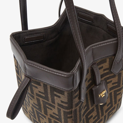 Cuero | Origami Mini Brown FF jacquard fabric mini bag