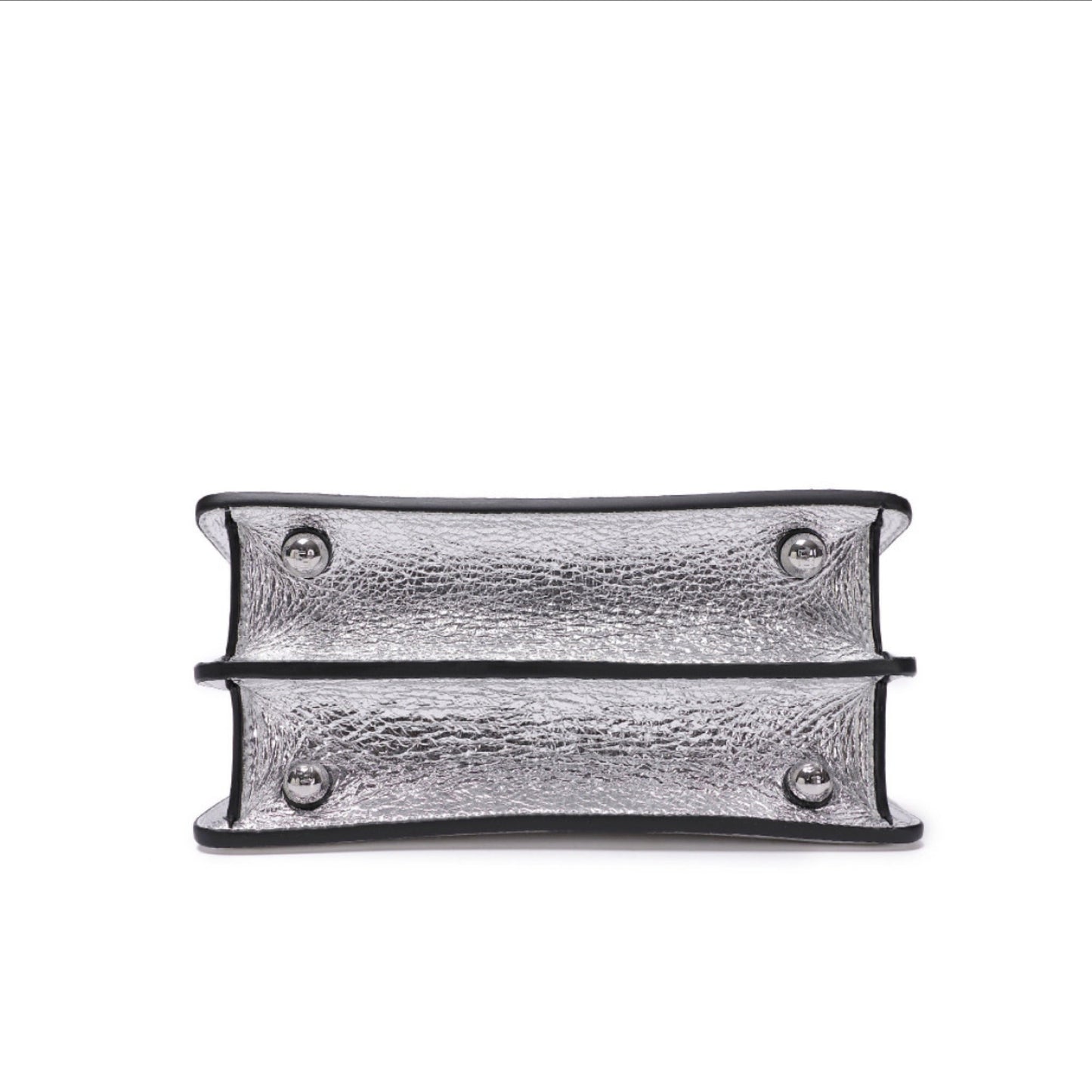 Cuero | Peekaboo Silver Leather Bag