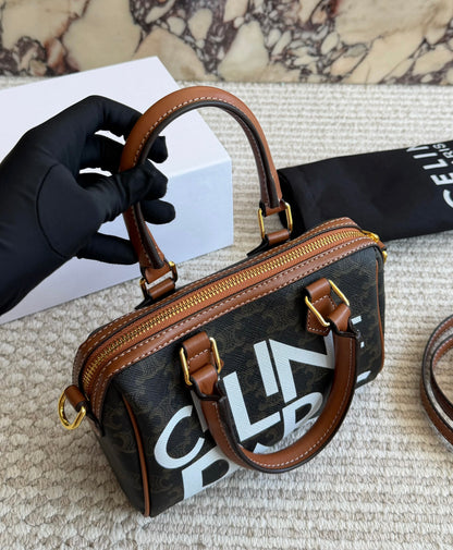 Cuero | Brown Monogram Bowling Bag