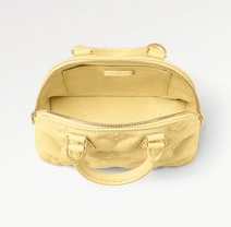 Cuero | Banane' bubblegram Alma BB bag with detachable strap & gold metallic hardware