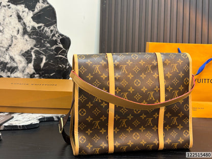 Cuero | Signature Monogram Buckle Flap Messenger Bag - Brown Monogram