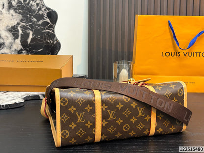 Cuero | Signature Monogram Buckle Flap Messenger Bag - Brown Monogram