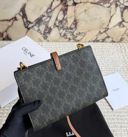 Cuero | Signature Monogram Flap Crossbody Bag - Espresso Monogram