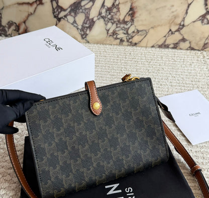 Cuero | Signature Monogram Flap Crossbody Bag - Espresso Monogram