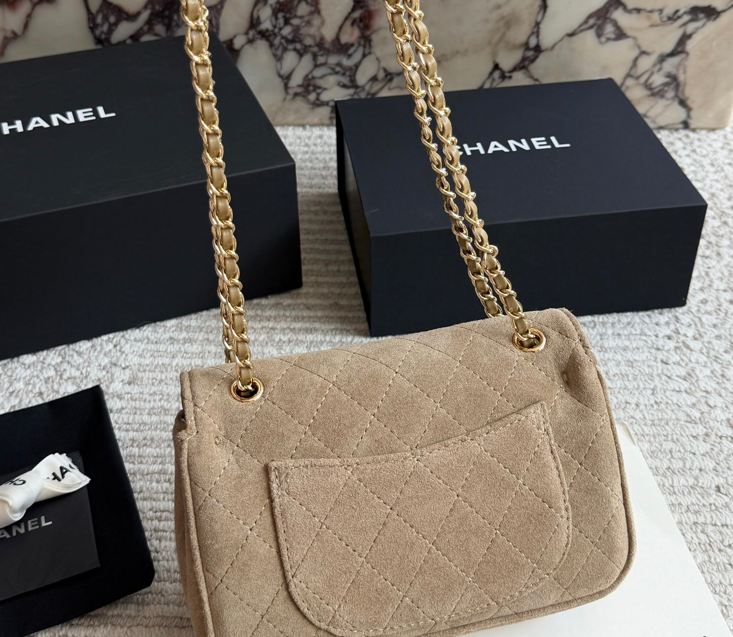 Cuero | Quilted Suede Flap Bag