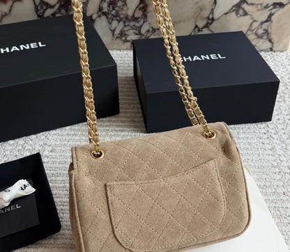 Cuero | Quilted Suede Flap Bag