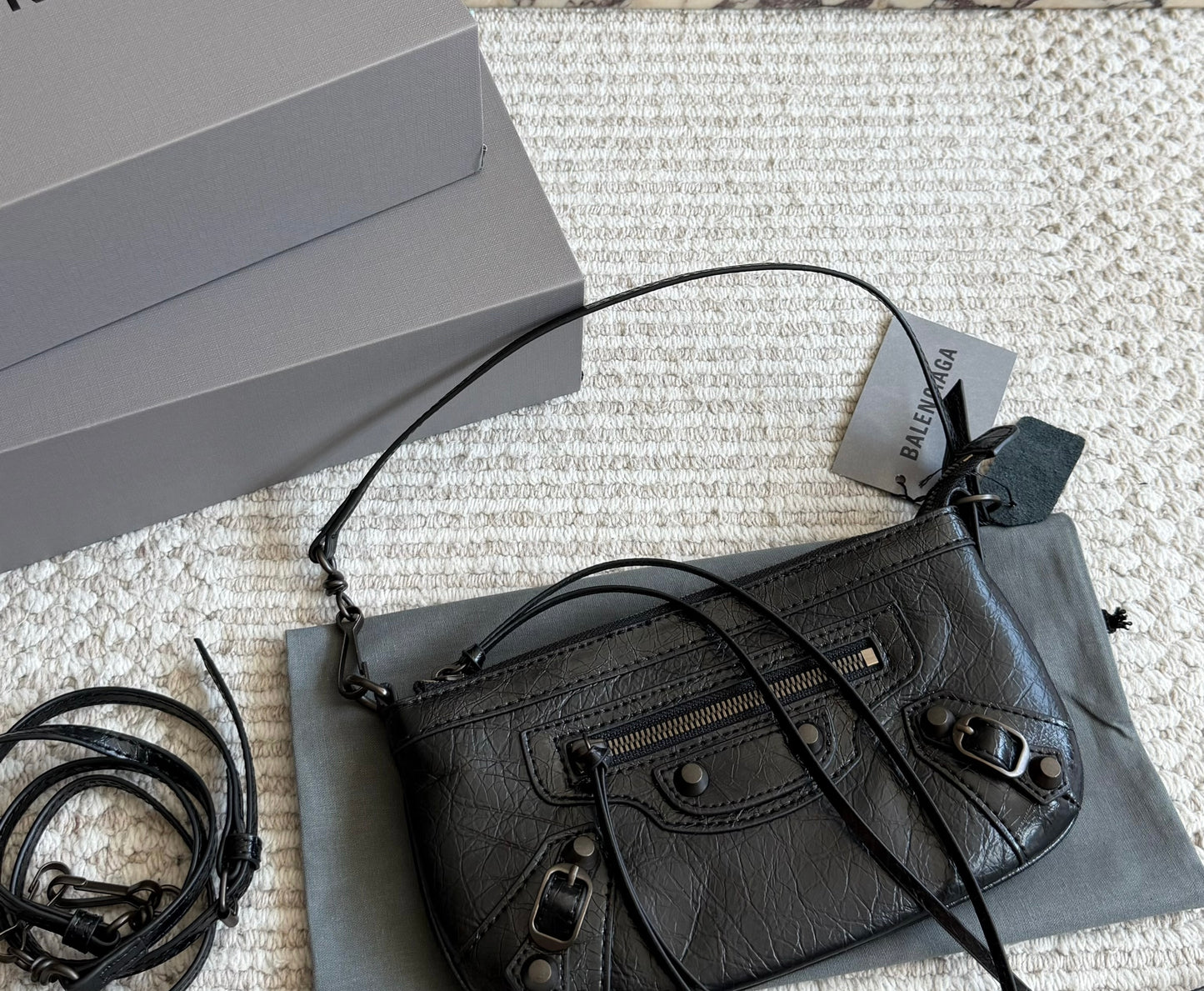 Cuero | Crackle Leather Mini Shoulder Bag