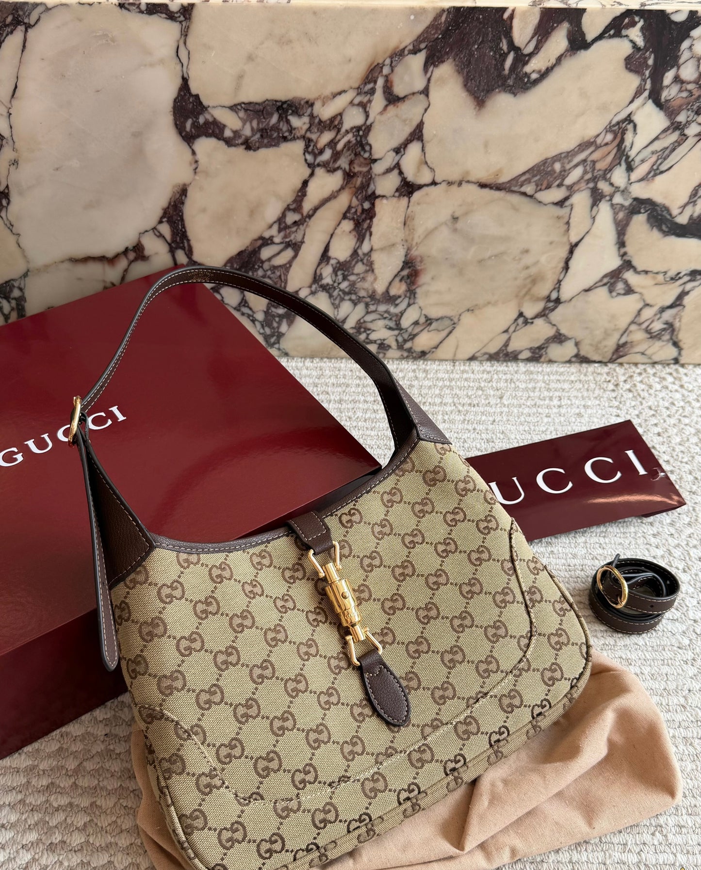 Cuero | GG Canvas Shoulder Bag