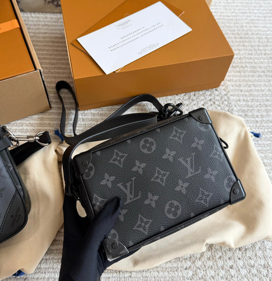 Cuero | Black Monogram Trunk Crossbody