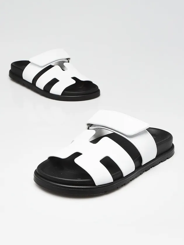 Cuero | Chypre White Sandals Slides