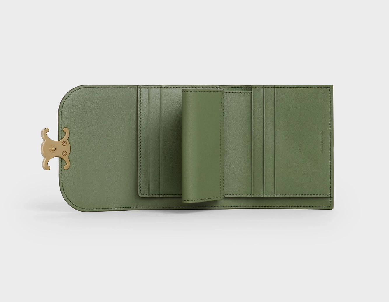 Cuero | SMALL WALLET TRIOMPHE IN SHINY CALFSKIN LIPSTICK