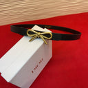 Dior Bow Buckle Leather Belt – Black