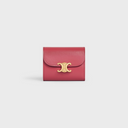 CELINE SMALL WALLET TRIOMPHE IN SHINY CALFSKIN LIPSTICK
