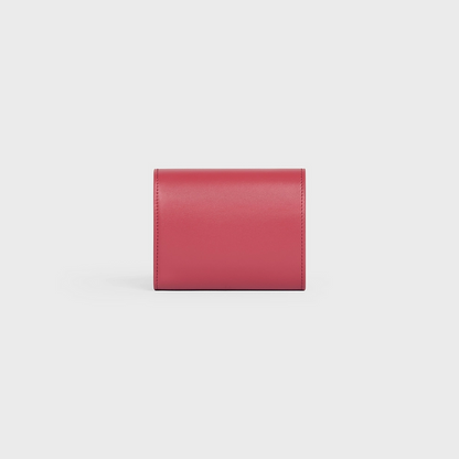 Cuero | SMALL WALLET TRIOMPHE IN SHINY CALFSKIN LIPSTICK